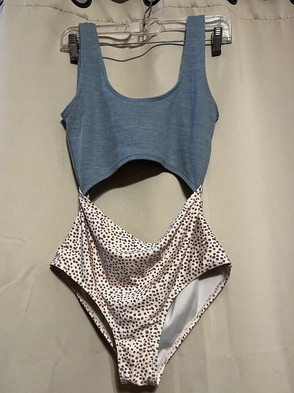 Blue Tank & Speckled High-Cut One-Piece Swimsuit